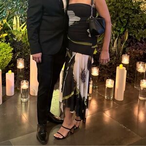 Zara Black and White Strapless Dress